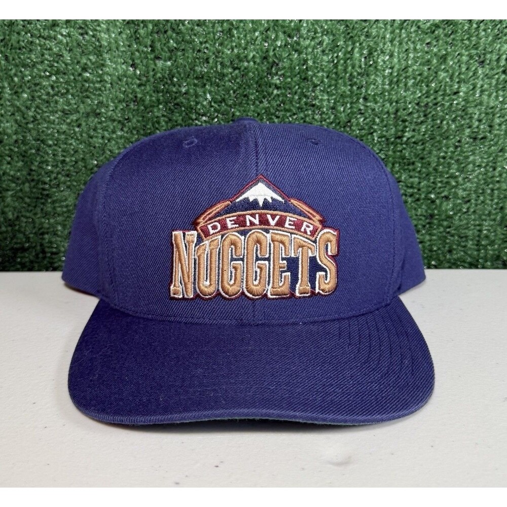 Men's Mitchell & Ness NBA Denver Nuggets Old Logo Retro Navy Blue Snapback Hat